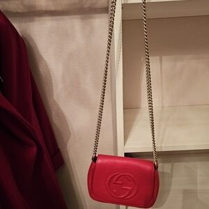 Gucci Red Crossbody Bag with Chain